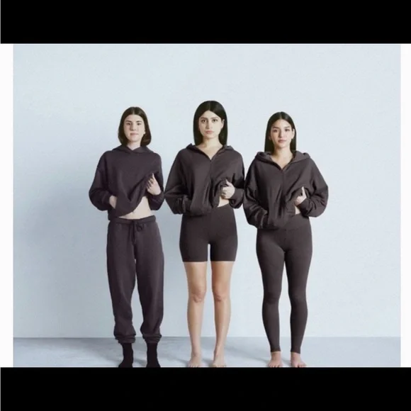 Skims French terry zip up hoodie XS Zip-Up Hoodie ASH - Picture 2 of 4